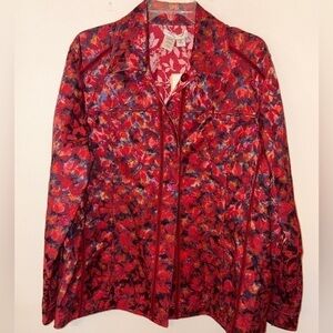 Coldwater Creek Red Floral Top